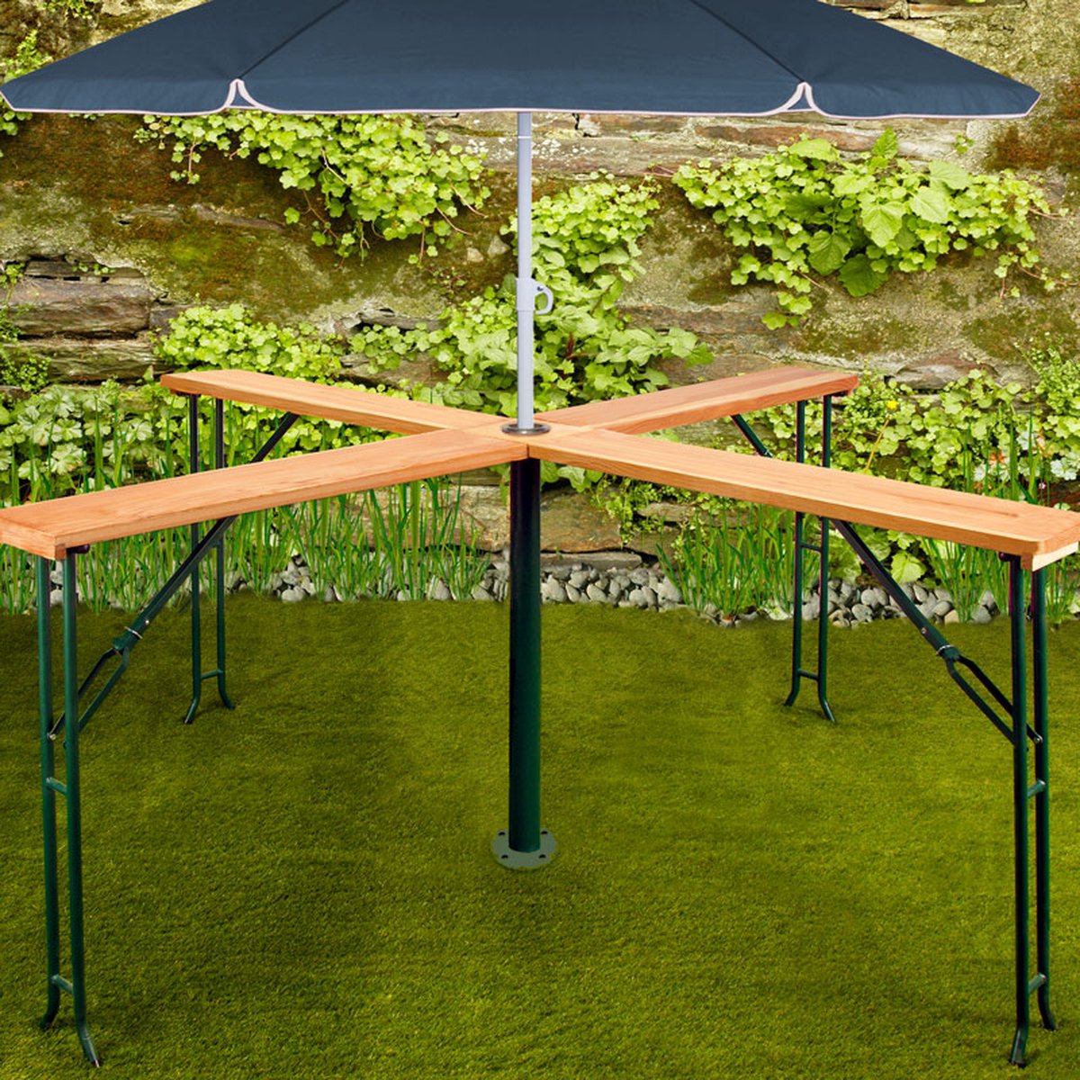 Casaria Tuin-/Statafel XXL – Inklapbaar Weerbestendig – 241x241x104 cm