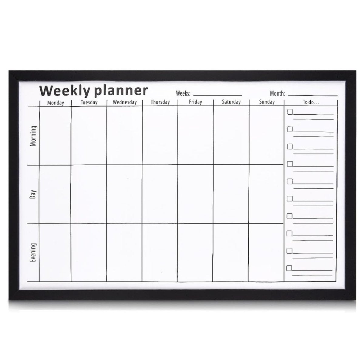 Weekly Calendar 2024 - Planner - Magnetic Whiteboard - Erasable - Including 2 Markers and 5 Magnets - 40 x 60 cm
