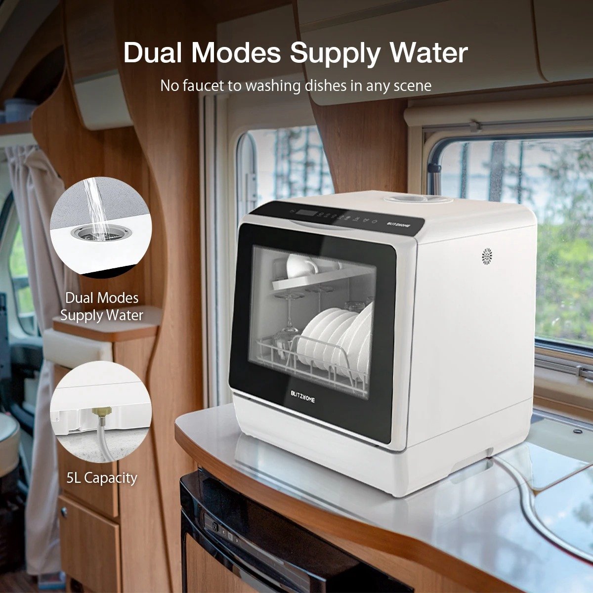 Vaatwasser - Portable Vaatwasser - Mini Vaatwasser - Camping Vaatwasser - Slimme Draagbare Vaatwasser - Met App-bediening - Wit