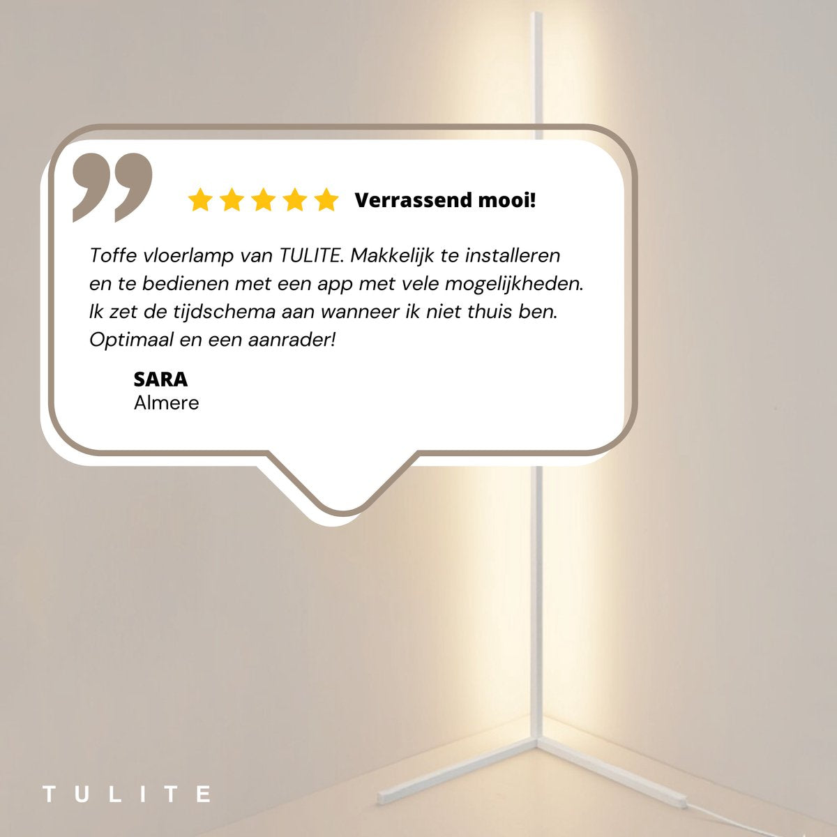TULITE Moderne LED Vloerlamp RGB - App en afstandsbediening - Sfeerverlichting - Hoeklamp - Staanlamp - Led Verlichting Strip - Dimbaar - Voor Woonkamer - Kerstcadeau voor vrouwen/mannen - Wit