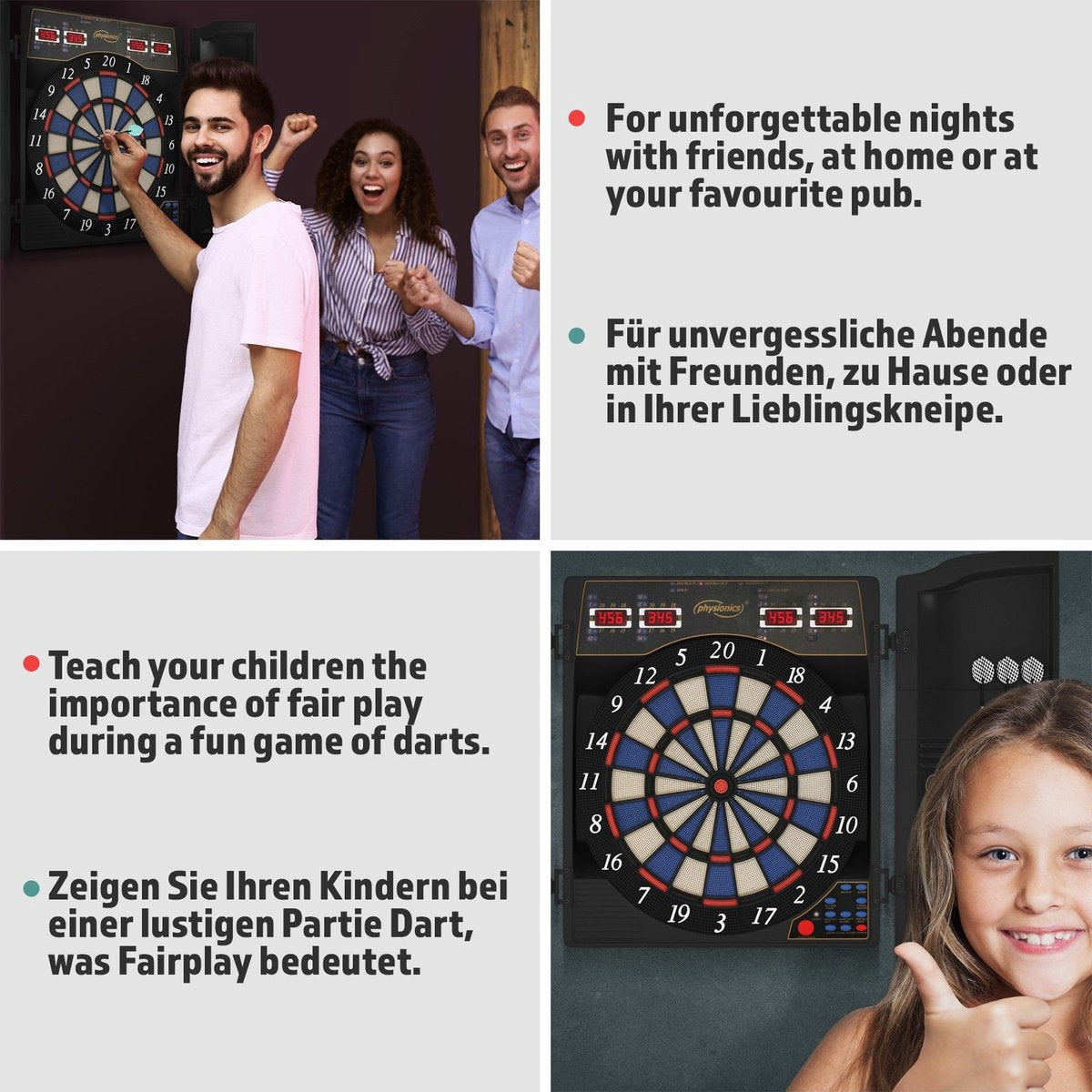 Electronic dartboard - 100 game variations - Incl 12 darts
