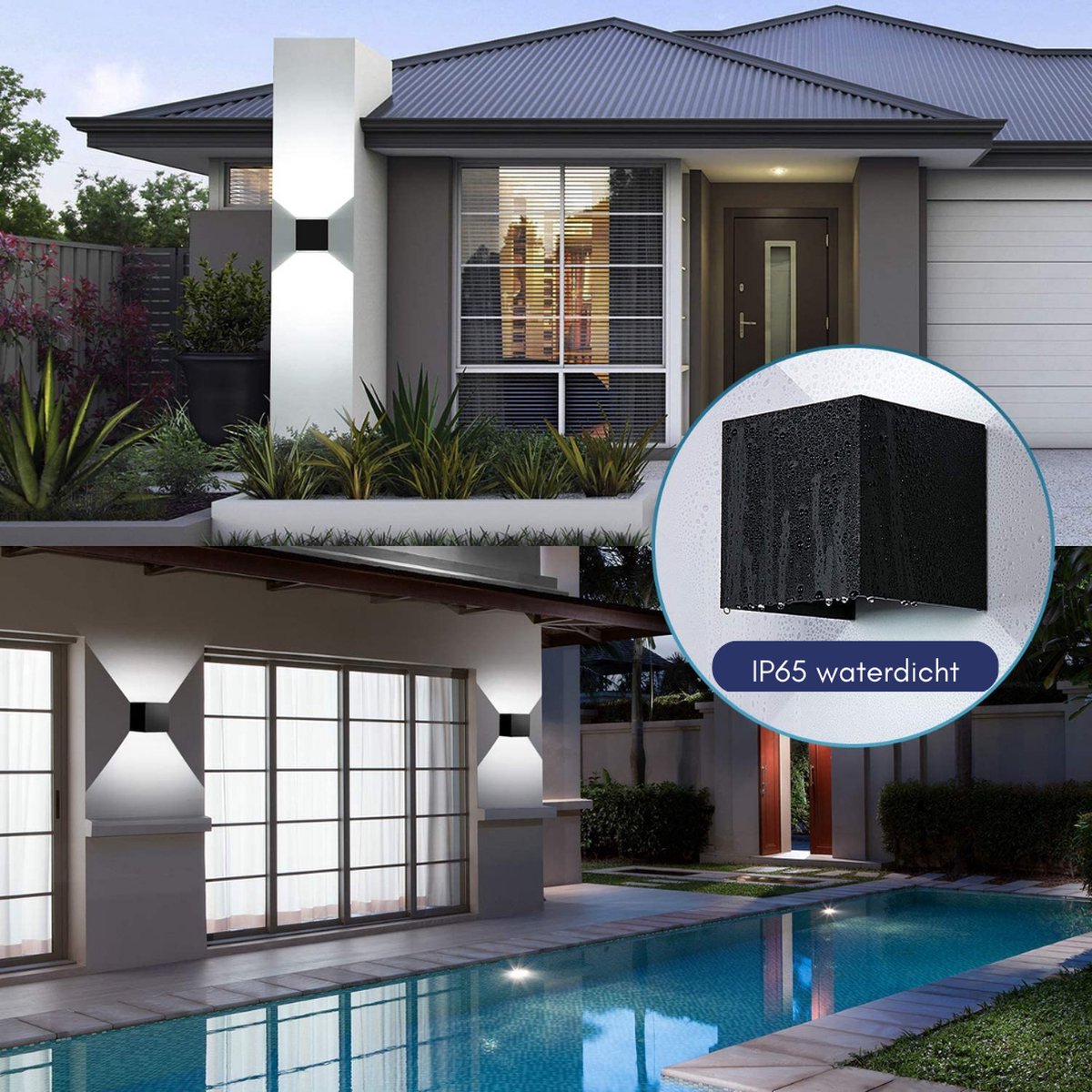 Rechargeable Outdoor Wall Light - Wall Lamp - Rechargeable Lamp - LED Wall Light - Indoor / Outdoor - 12W - 6000K - Warm White Light - Outdoor Lighting - Wall Lighting - LED - Outdoor Wall Lamp - Adjustable Beam Angle - IP65 Waterproof - 1000lm