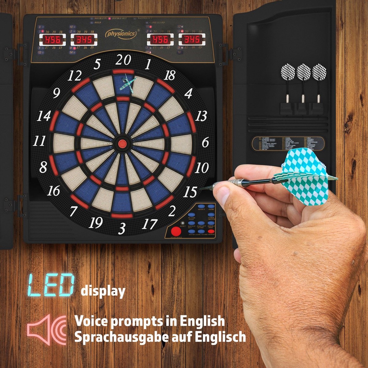 Electronic dartboard - 100 game variations - Incl 12 darts