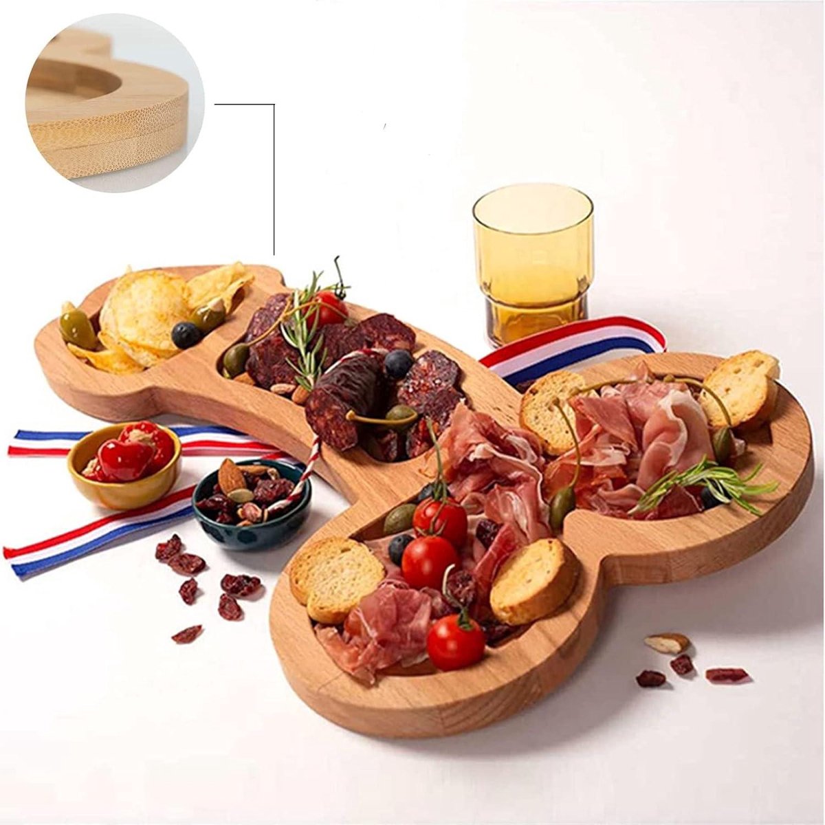 Aperitiefplank - Houten Schalen - Kaasplateau - Charcuterieplank - Tafelkaasschaal - Voedselschaal - Grappige Kaasschotel - Barbecuefeest - Uniek Cadeau