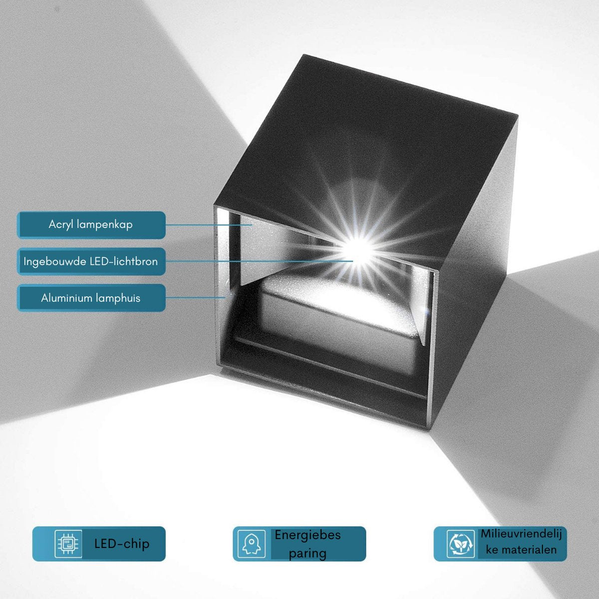 Rechargeable Outdoor Wall Light - Wall Lamp - Rechargeable Lamp - LED Wall Light - Indoor / Outdoor - 12W - 6000K - Warm White Light - Outdoor Lighting - Wall Lighting - LED - Outdoor Wall Lamp - Adjustable Beam Angle - IP65 Waterproof - 1000lm
