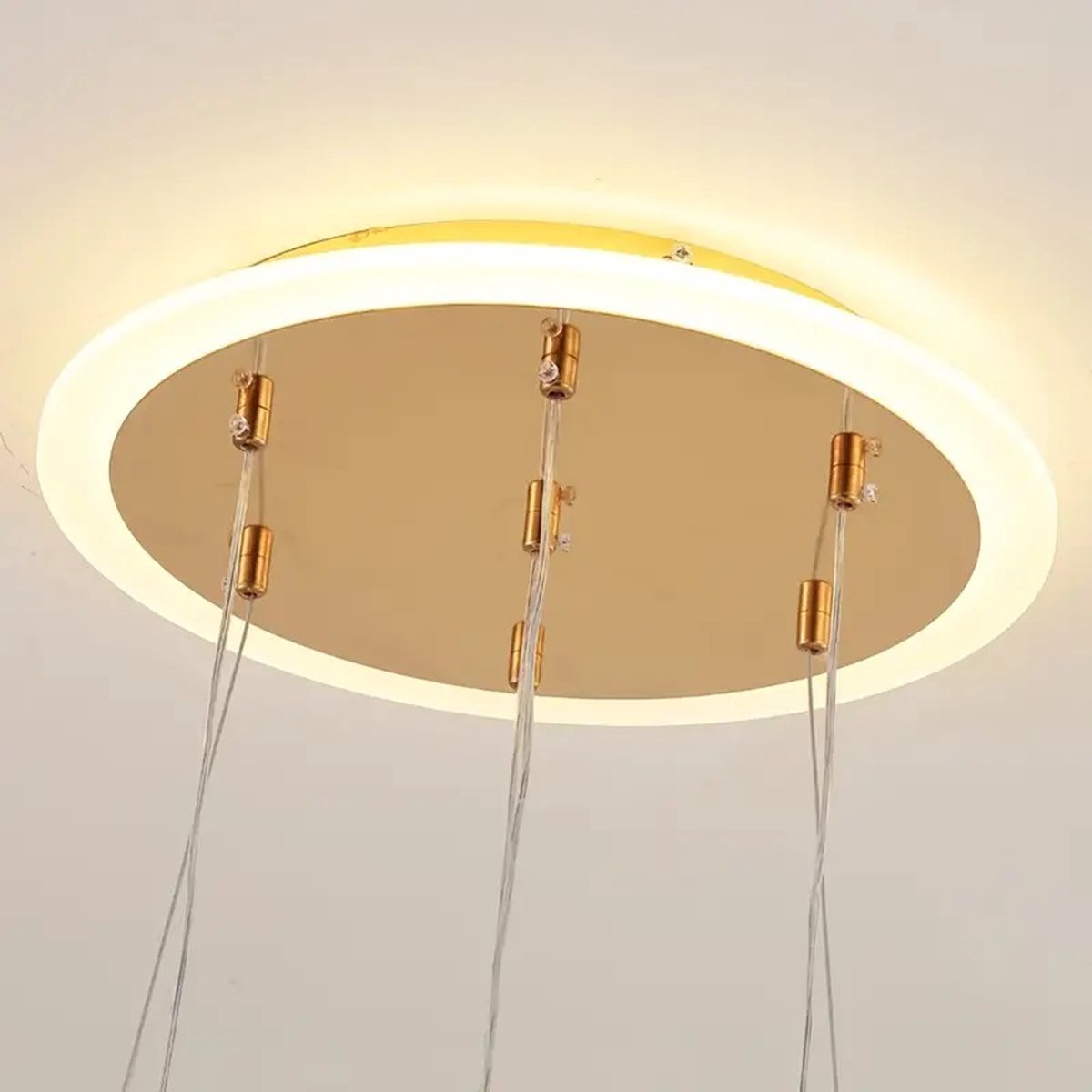 LuxiLamps - 4 Bollen Hanglamp - Kroonluchter Woonkamer - Goud - Moderne lamp - 40 cm - Hanglamp