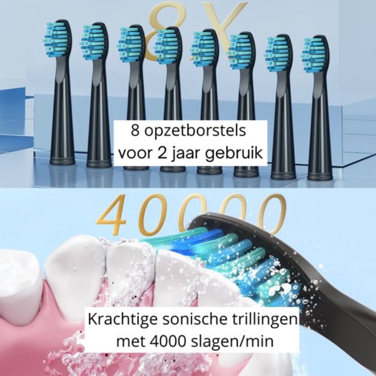 Elektrische Tandenborstel - Electric Toothbrush - Sonische Tandenborstel - Inclusief 8 Opzetborstels
