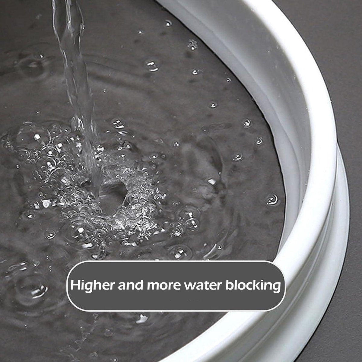 Zelfklevende doucheafdichting TPE wit waterblokkering waterbarrière - Opvouwbare douchewaterstop drempel waterbarrière voor keuken - 2 meter lang 10 cm hoog 35 cm breed
