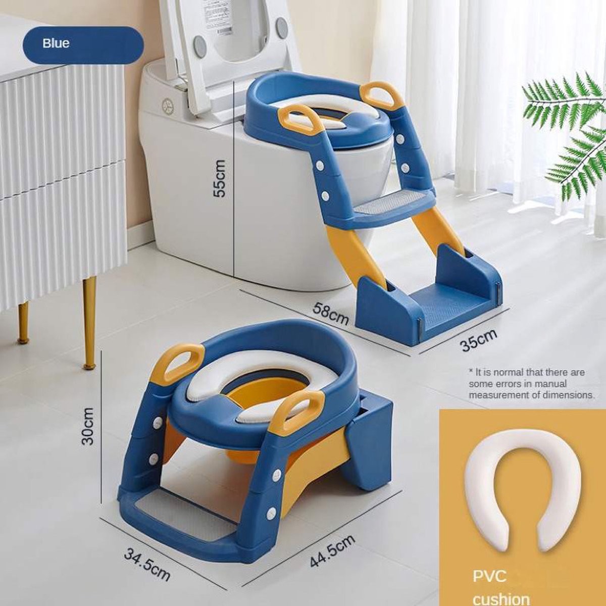 2-in-1 wc-verkleiner - Wc-verkleiner met trapje - Wc-trainer - Zachte zitting - Opvouwbare wc-bril - Zindelijkheidstraining kind