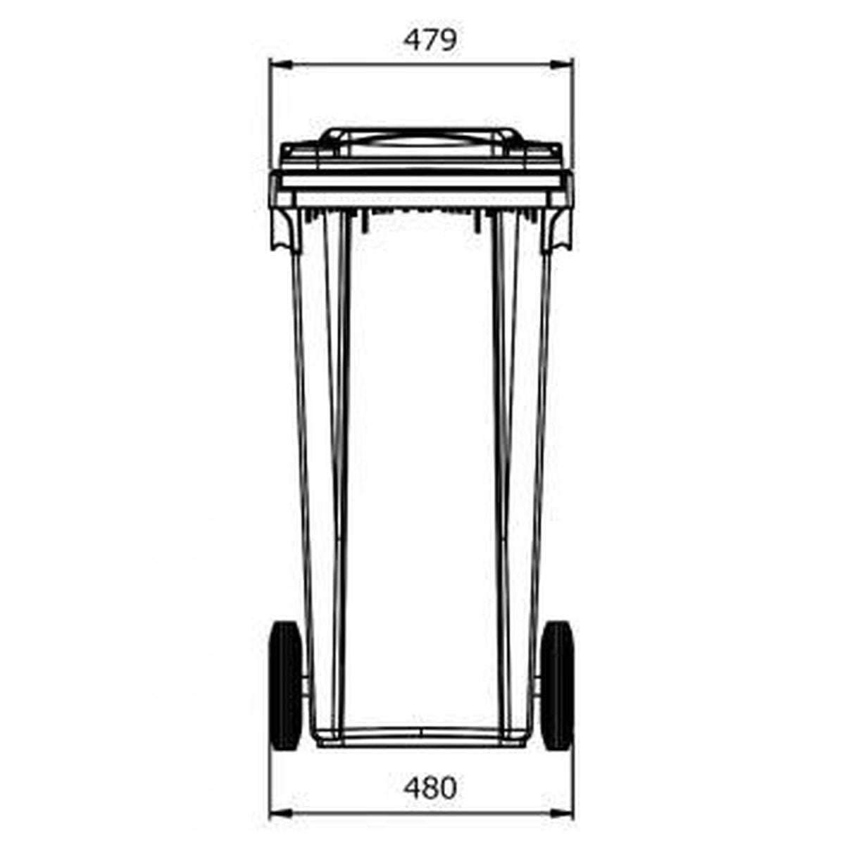 Kunststof Kliko Afval Rolcontainer Mini container - 120 liter - Grijs