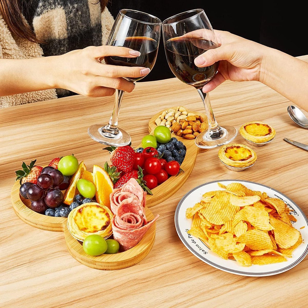 Aperitiefplank - Houten Schalen - Kaasplateau - Charcuterieplanken - Tafelblad Kaasdienbladen - Voedselschaal - Grappige Kaasschotel - Barbecuefeest - Uniek Cadeau