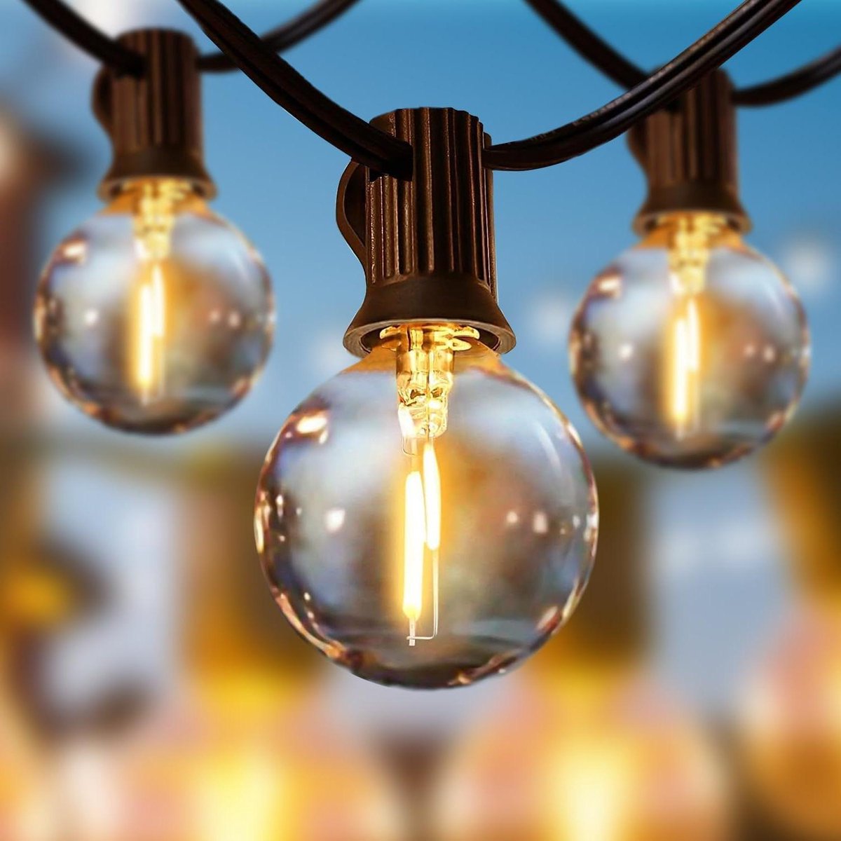 Outdoor lichtsnoer 60 m LED-gloeilampen - waterdicht - 100 + 4 onbreekbare lampen - tuin terras bruiloft feest - 2700 K warm wit