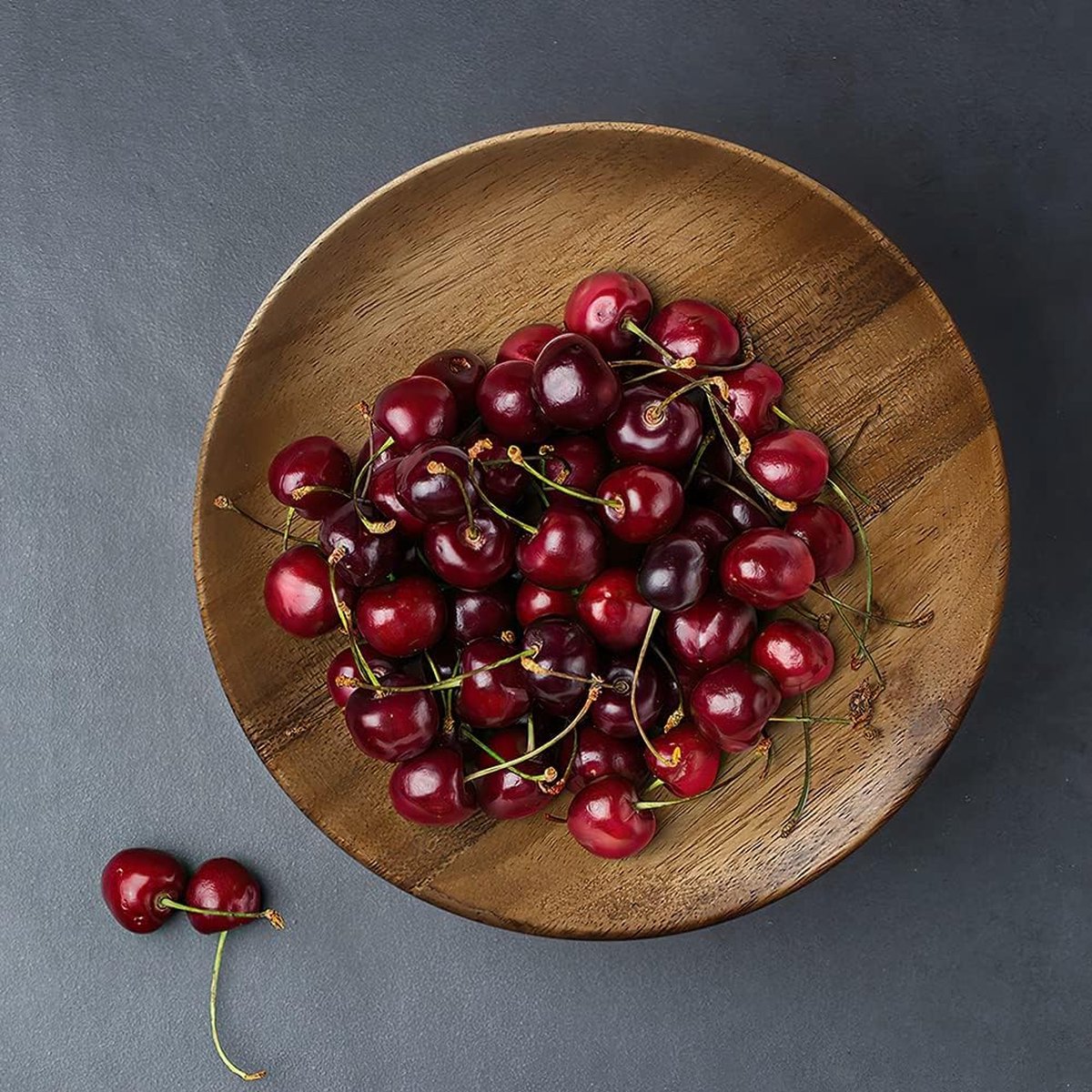 Acaciahouten eetborden, 20 cm ronde houten borden in set van 4, eenvoudige reiniging en gering gewicht voor gerechten, snacks, desserts, klassieke borden - voor Kerstmis