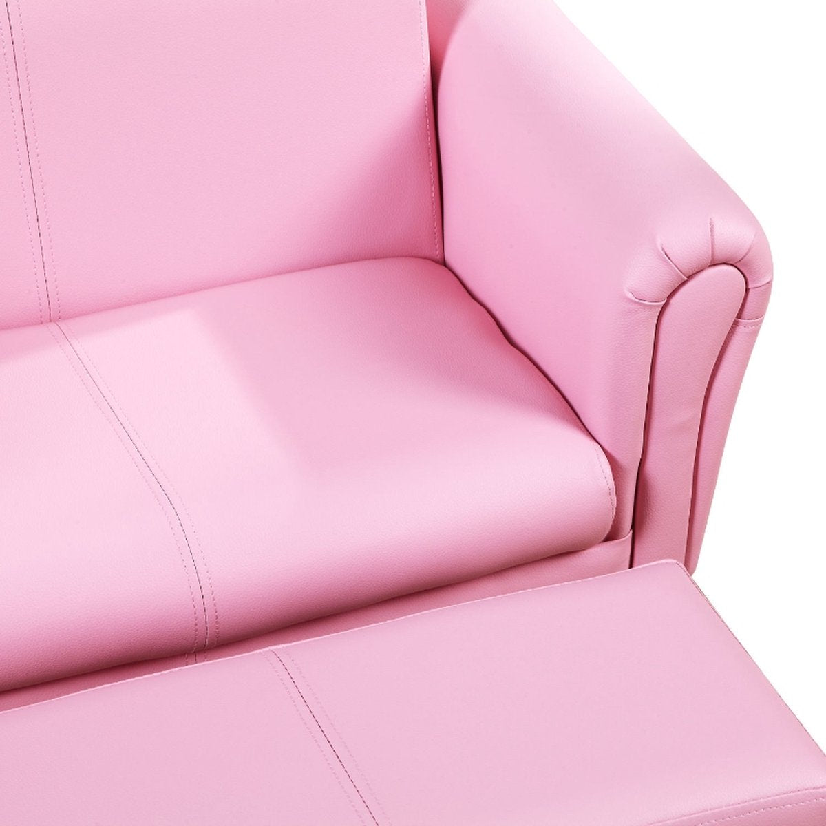 Kinderbank met Hocker - Kinderfauteuil - Kinderzetel - Kindermeubels - Zitbank - Roze - 83 x 42 x 41 cm