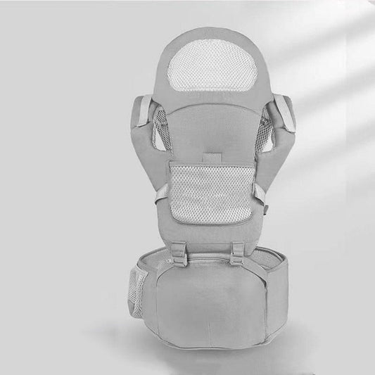 Draagzak, 6-in-1 draagzak, draagzak met heupzitje, lendensteun, ergonomische, verstelbare en afneembare draagzak voor winkelen, wandelen
