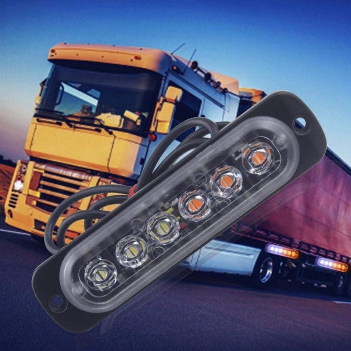 8-pack waarschuwingslampen - 12V/24V LED - 18W - 2000K - Noodverlichting - Werkverkeer - 6 LED - 18 standen - Flitspatronen - AMBER - Oranje - Knipperlichten - Waarschuwingslichten - Knipperlicht - Gevaar - Noodverlichting - Knipperlichten