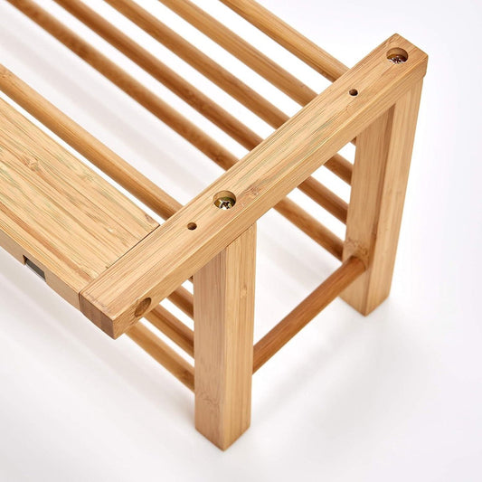 Wall coat rack made of bamboo 60 x 24 x 24 cm - HTML content needed coat rack hanging with shelf