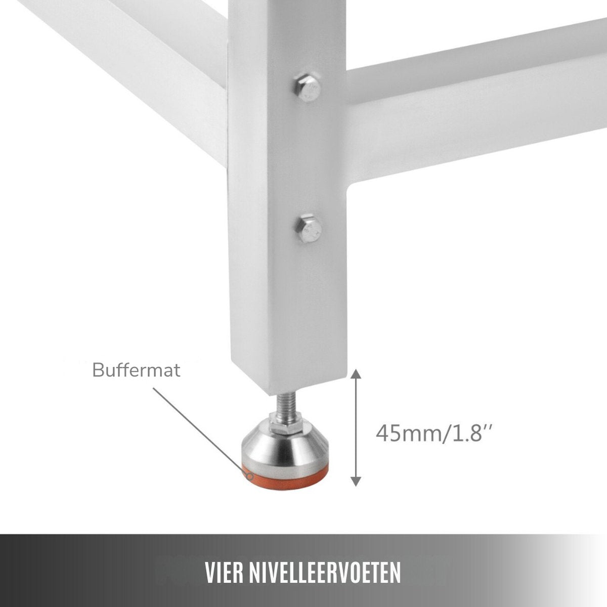 Wasmachineverhoging - 2 Stuks - Verhoger - Voetstuk - 64 x 64 x 61cm - Roestvrij Staal