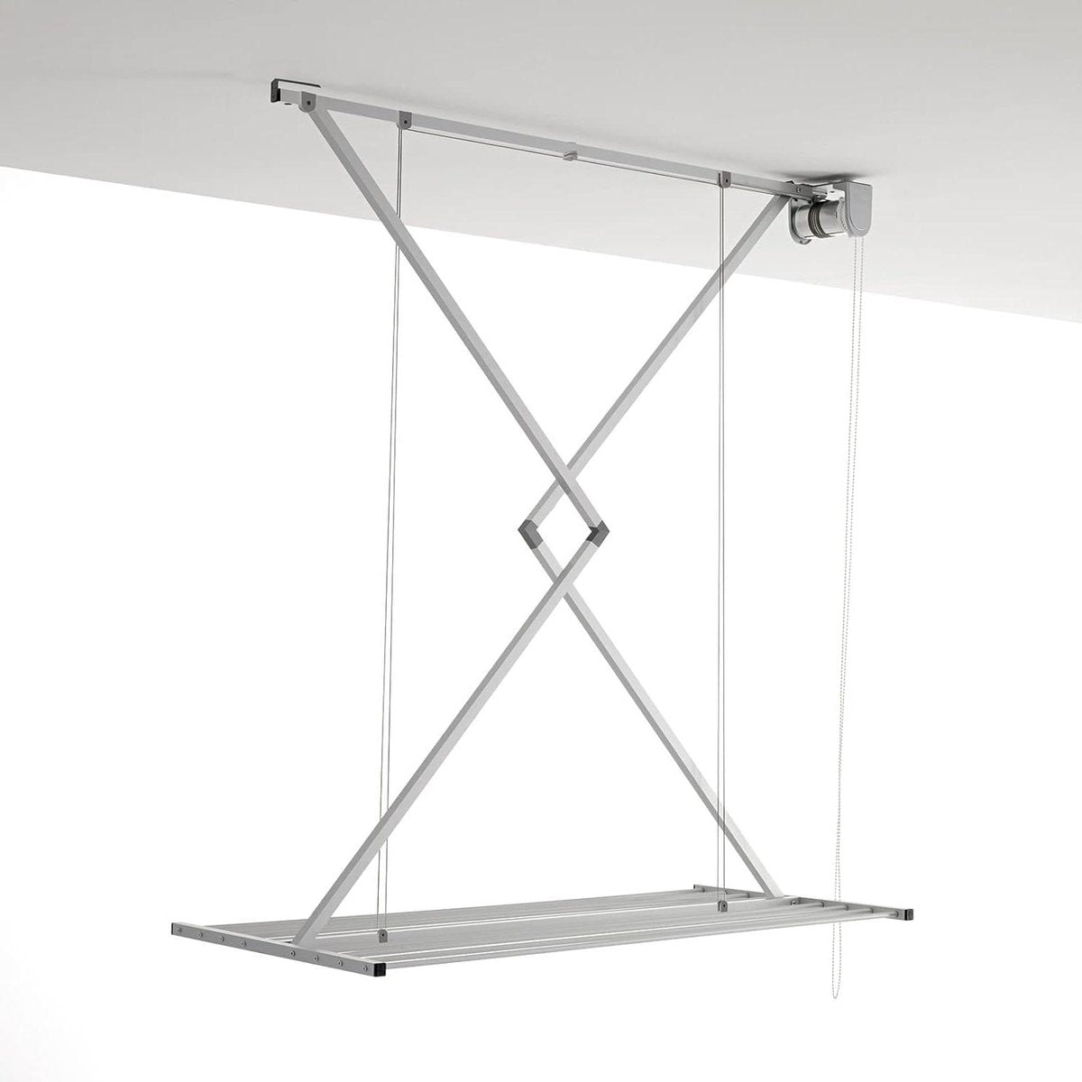 Space-saving foldable clothes drying rack for ceiling mounting - Grey 150 - Mini wall-mounted drying rack
