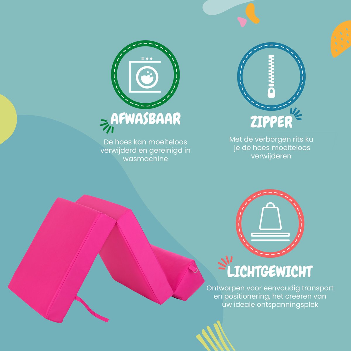 Folding Matras - Slaapbank - Opvouwbare matras voor kinderen - Logeermatras Opvouwbaar - Camping Matras - Opvouwbaar Logeerbed 1 Persoons