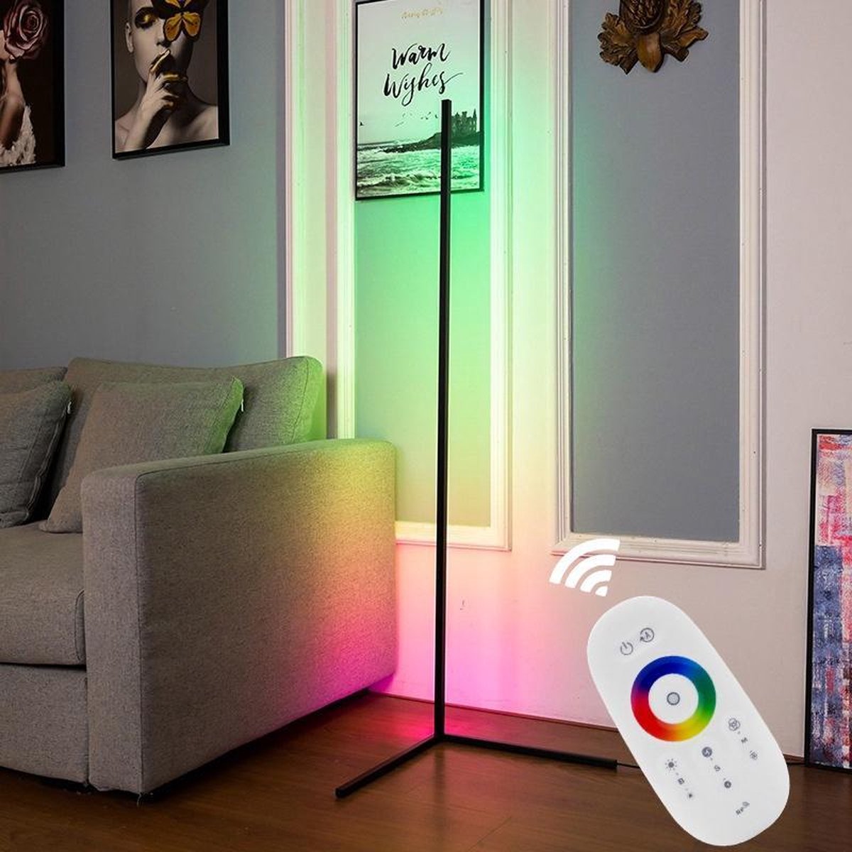Modern LED Floor Lamp with RGB and Remote Control
