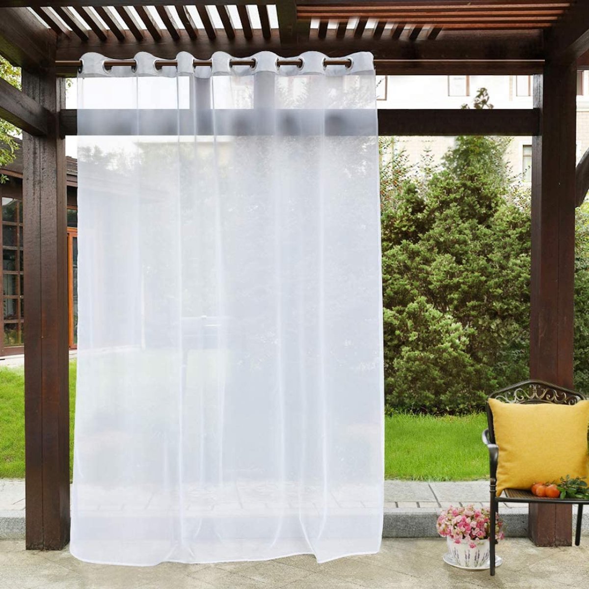 Outdoor Curtain - Garden Decoration - Outdoor Curtain - Waterproof - Weatherproof - Outdoor Curtains - Garden - Gazebo - Pergola - Balcony - 213 x 137 cm