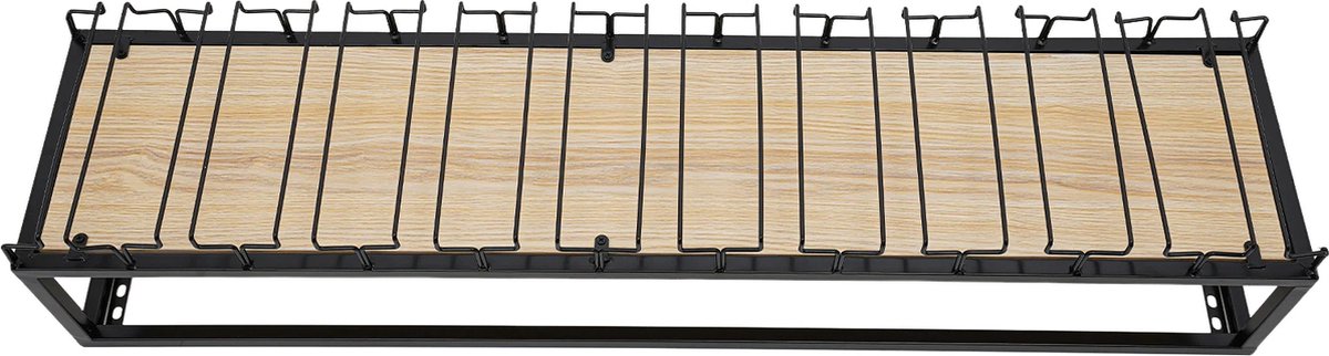 Wine Rack - Hanging - With Glass Holder - Adjustable Chains up to 1M - Industrial - Ceiling Mount - 110cm - Load Capacity 75 kg