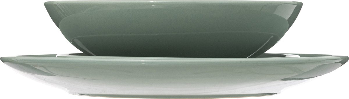 Earthenware Dinnerware Set for 6 persons, 18-piece - Mint Green