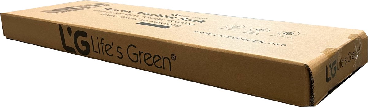 LG Life's Green washing machine conversion - Space-saving toilet storage rack - Toilet rack with 3 shelves - Stable washing machine rack - 152.2x24.5x64.5 cm - Black