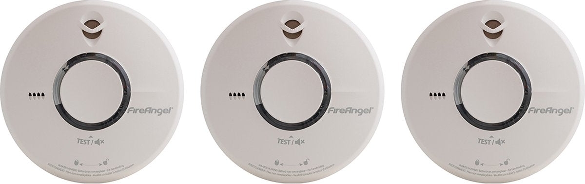 FireAngel ST-622 Rookmelder - 3-pack - 10 jaar batterij - Pauzeknop - Testknop
