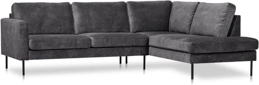 Corner sofa Maxima-Velvet right- colour Anthracite