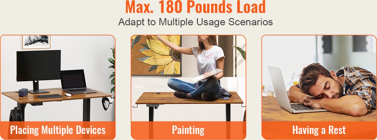 EliteNest® - Zit Sta Bureau Elektrisch - In Hoogte Verstelbaar - Geheugenstanden - Digitaal Display - Anti-Botsing & Kinderslot - Kabelbeheer - Modern & Duurzaam Design - 140 cm x 60 cm