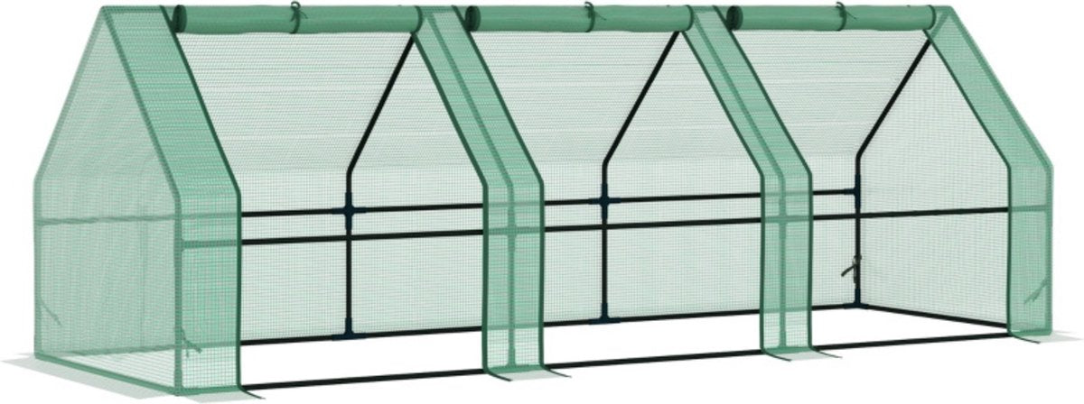 Tunnelkas - Tuinkas - Kweekkas - Broeikas - Kweektent - Kas - 270 x 90 x 90 cm - Groen