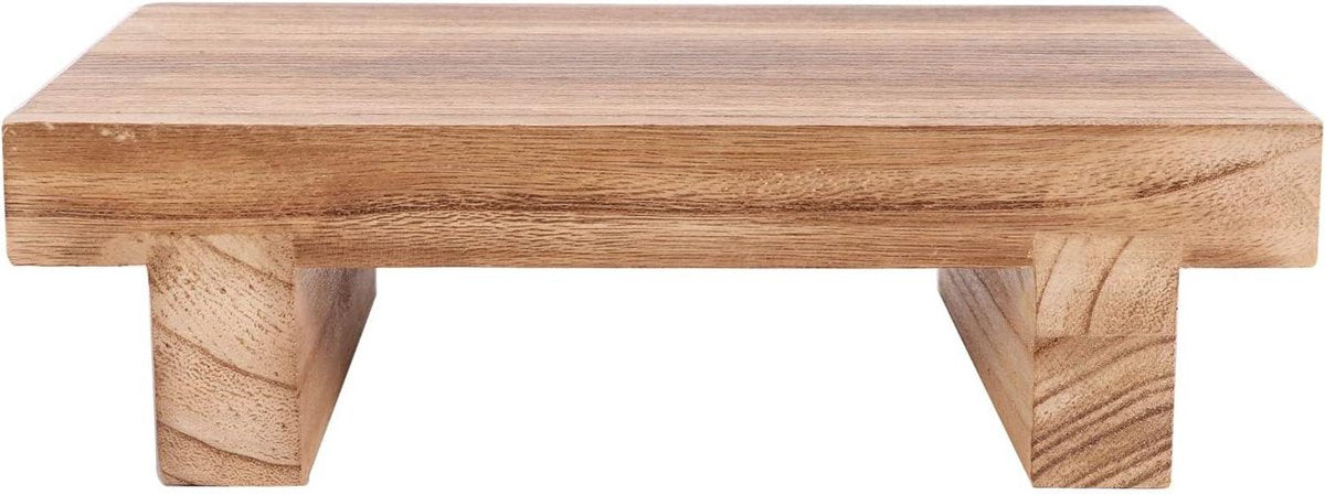 Opstapkruk hout - multifunctionele stabiele kruk - massief hout voor hoge bedden - kinderen volwassenen - keuken woonkamer - 25 x 18 x 7 cm (hout)