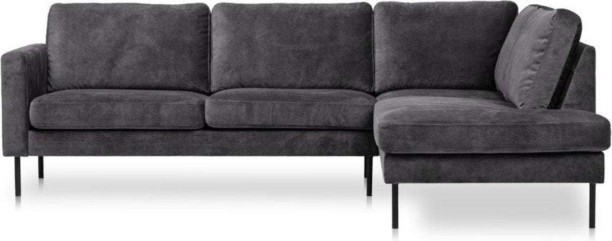 Corner sofa Maxima-Velvet right- colour Anthracite