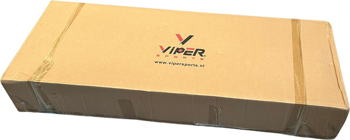 Viper Sports halterbank – Fitnessbank – Verstelbare rugleuning – Uiterst geschikt voor gewichten – Incl. Beenhouder – Zachte handgrepen – PU kussens – Triangel structuur – Inklapbaar - Zwart - 182x116x112cm