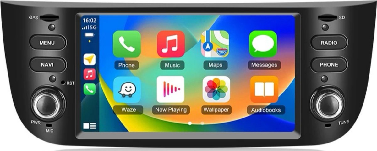 CarPlay Fiat Punto Linea 2012-2015 Android navigatie 2GB RAM 32GB ROM