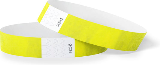 1000 pieces Tyvek Wristbands - 19 mm - festival wristbands - corona wristband - neon yellow