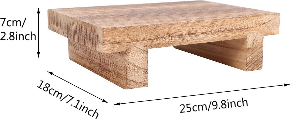 Opstapkruk hout - multifunctionele stabiele kruk - massief hout voor hoge bedden - kinderen volwassenen - keuken woonkamer - 25 x 18 x 7 cm (hout)