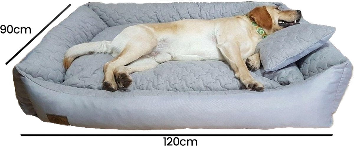 Dog bed XXL - 120x90 cm - water repellent - light grey