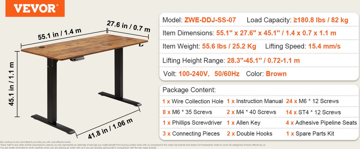 EliteNest® - Zit Sta Bureau Elektrisch - In Hoogte Verstelbaar - Geheugenstanden - Digitaal Display - Anti-Botsing & Kinderslot - Kabelbeheer - Modern & Duurzaam Design - 140 cm x 70 cm