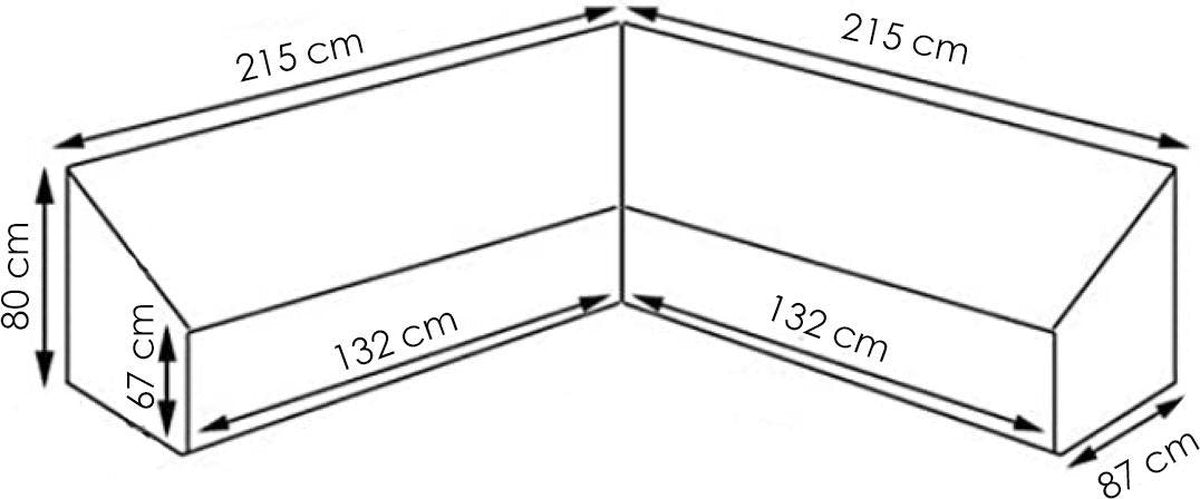 Protection cover for Lounge set - 215x87x80cm - Black - Garden set Protector - Lounge Sofa cover - The ideal protection for your garden furniture