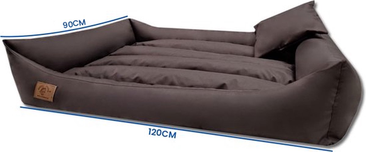 Dog bed XXL - 120x60 cm - waterproof - brown