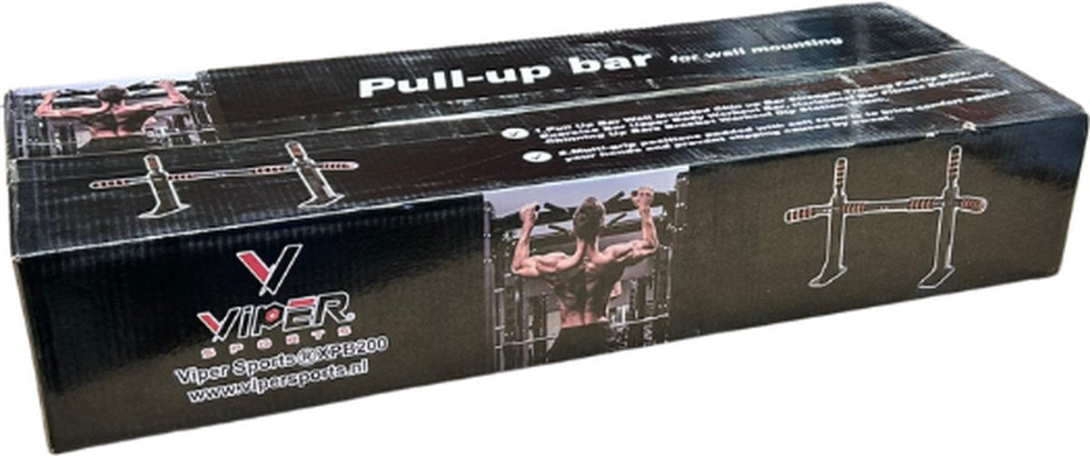 Viper Sports Pull up Bar - L92xB50xH8 cm – Optrekstang – Ruimtebesparend Pull Up Station - Antislip - Eenvoudige Bevestiging - Thuis sporten – Zwart/Rood