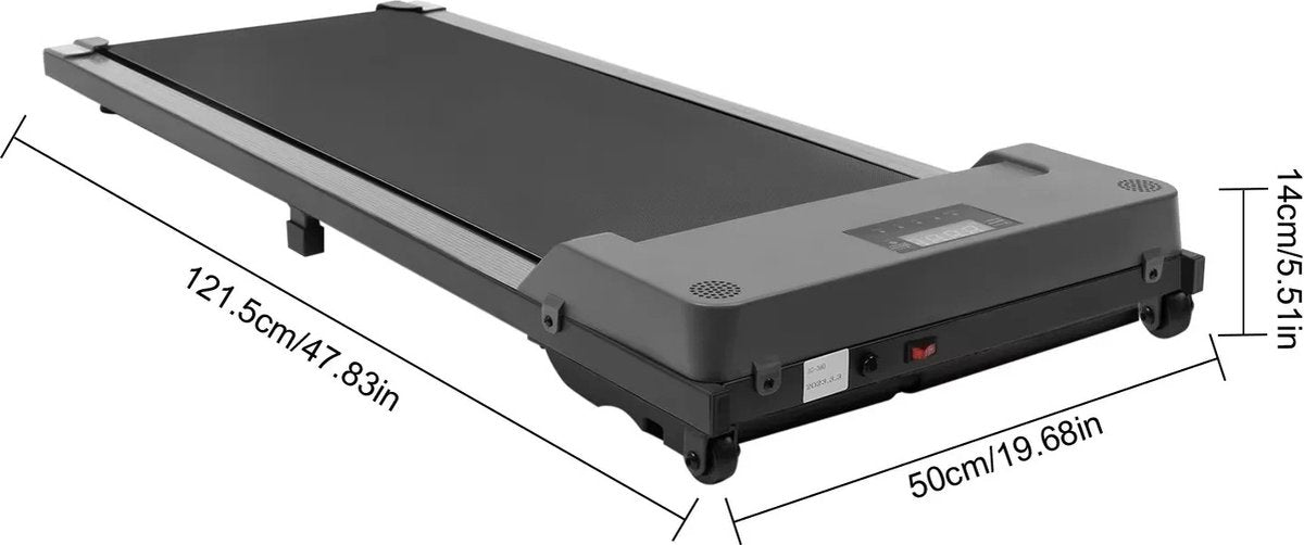 Mygroot - Loopband - Inklapbaar - 1-10.8km/u - Wandelband - Walking Pad - Opvouwbare Loopband - Treadmill - Grijs