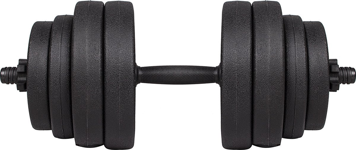 Springos Halters | Gewichten set | Halterset | 16 gewichten | 30 kg | Zwart