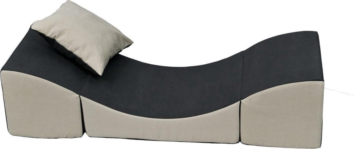 Gray beige children's bench of 20 by 120 by 40 cm, weight: 250 grams