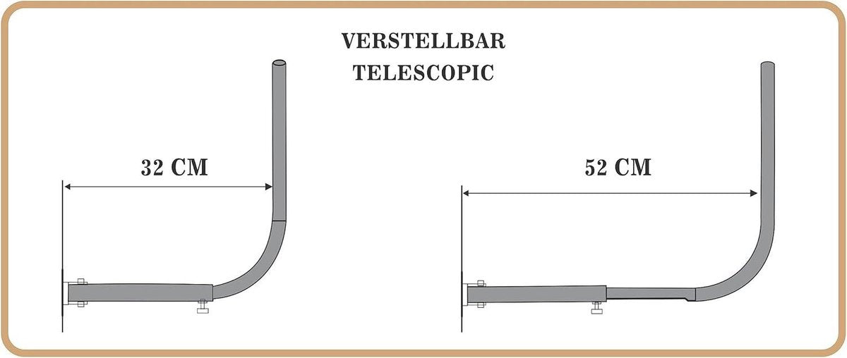 Equivera wandbevestiging voor dakkoffers - tot 52cm hoogte - 40kg draagvermogen dakkoffer