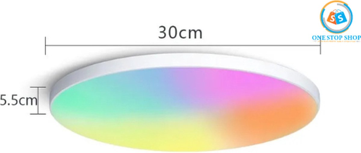 LED Plafondlamp BTM met Bluetooth speaker - Ø 30cm - Wekker en Nachtlamp - Plafonnière - Verlichting kinderkamer, slaapkamer, woonkamer - Plafondlamp kinderen, baby, jongen, meisje - RGB Kinderlamp - Smart lamp met afstandsbediening