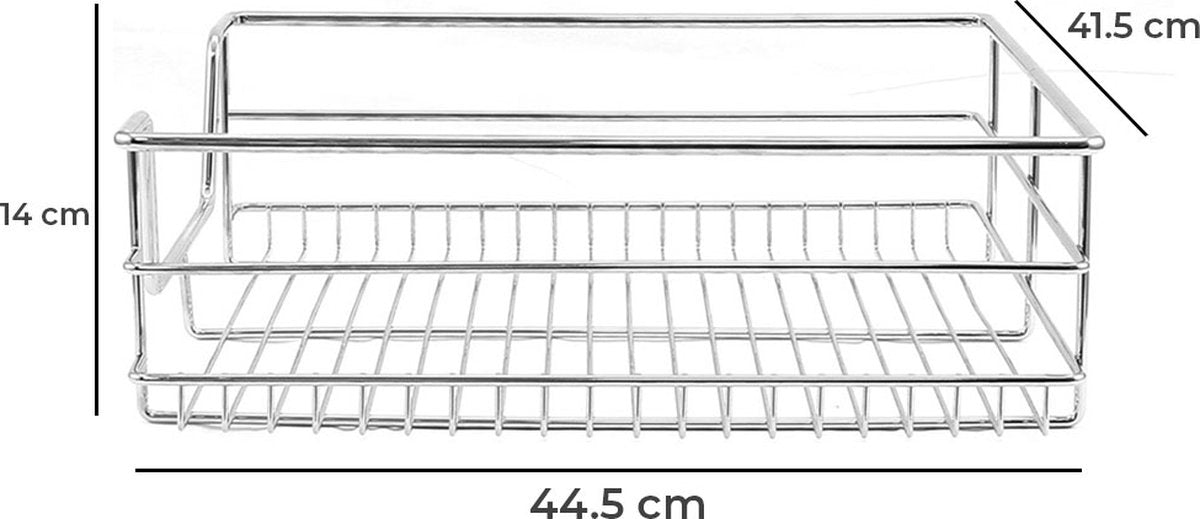 Laden: 2 x KuKoo - Uittrekbaar Opbergrek Keukenkast - Geschikt voor kasten van 50cm breed - Uittrekbaar Keukenrek Met Geleiders - Organizer Rek - Opbergsysteem - SET - 50cm